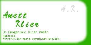 anett klier business card